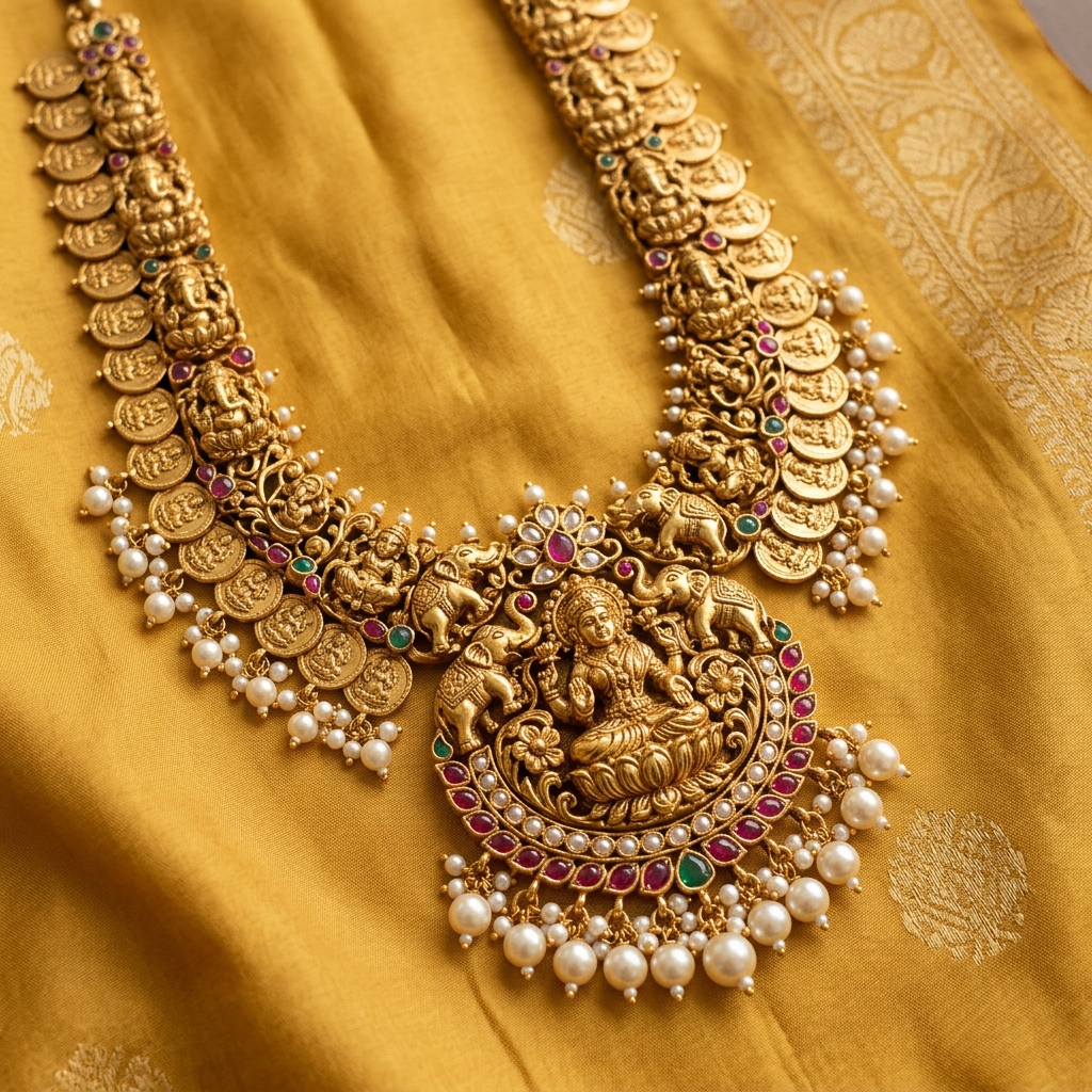 Temple Carved Gold Jewellery